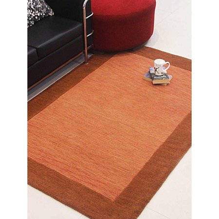 GLITZY RUGS 5 x 8 ft. Solid Hand Tufted Wool Rectangle Area Rug, Red Brown UBSK00201T2604A9